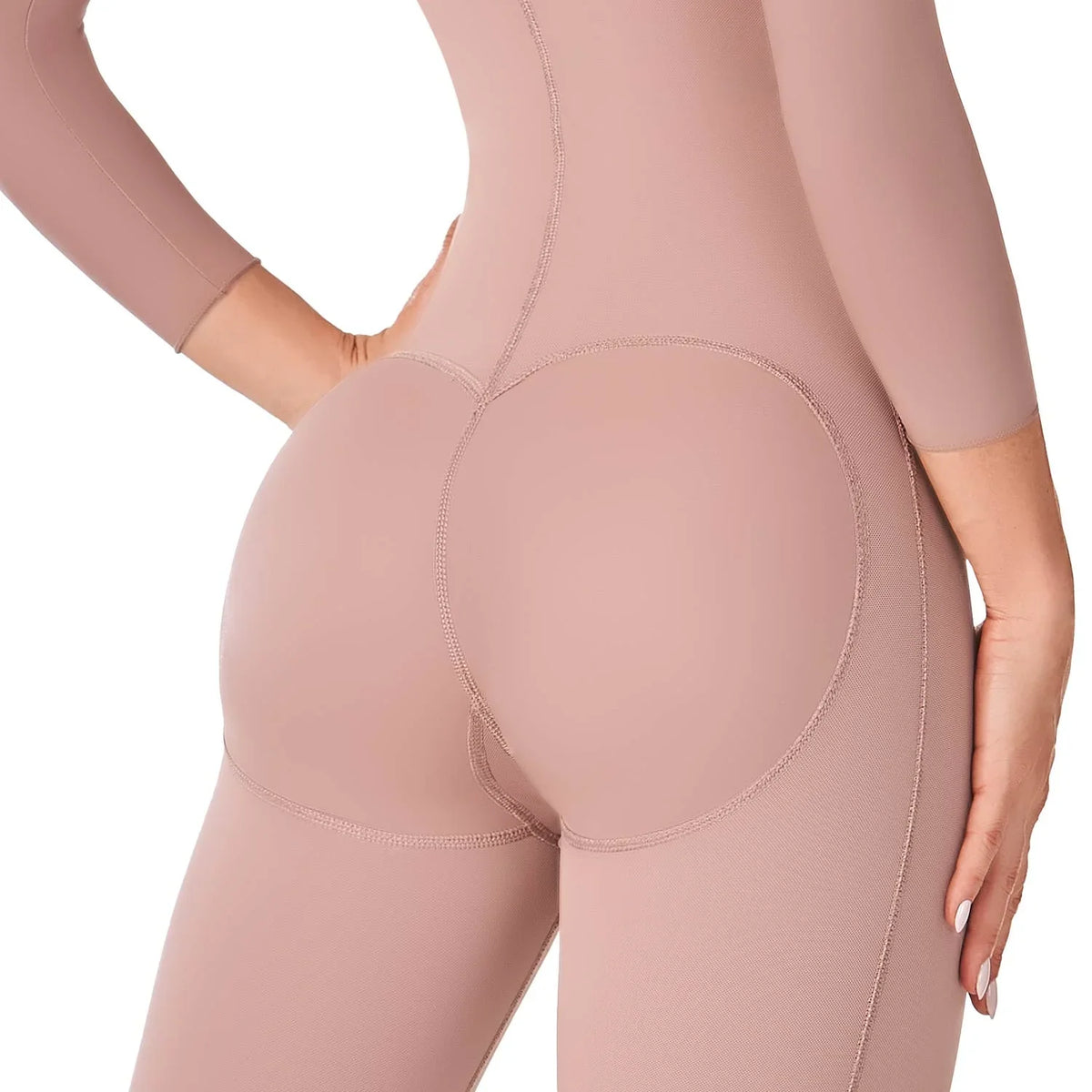 Ann Chery cocoa knee-length long sleeve body shaper faja for tummy control and butt lift