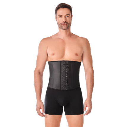 Man wearing black Ann Chery men's waist trainer shapewear for tummy control