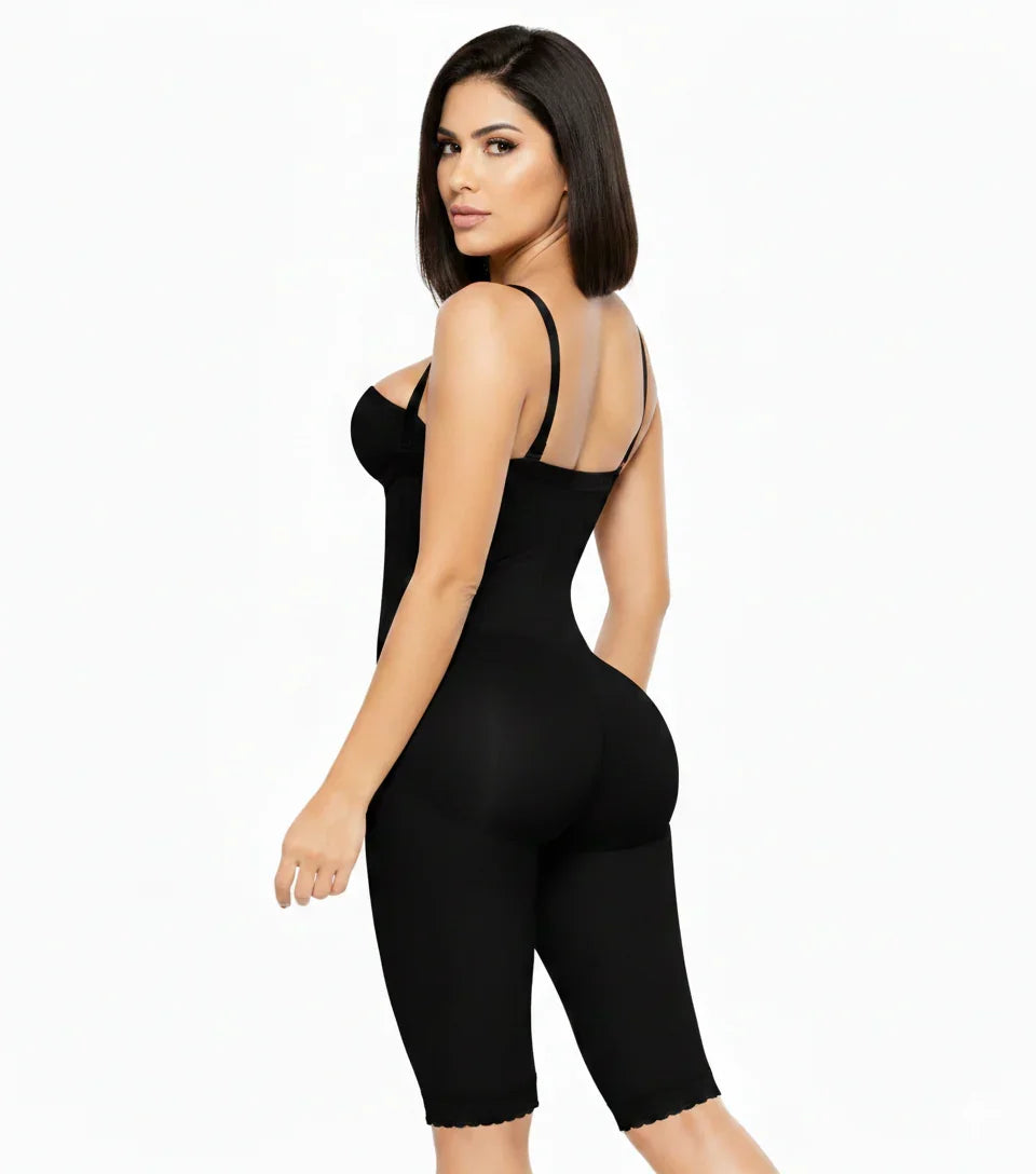 Strapless Faja Shapewear Knee-Length Black Comfort Luna for Women