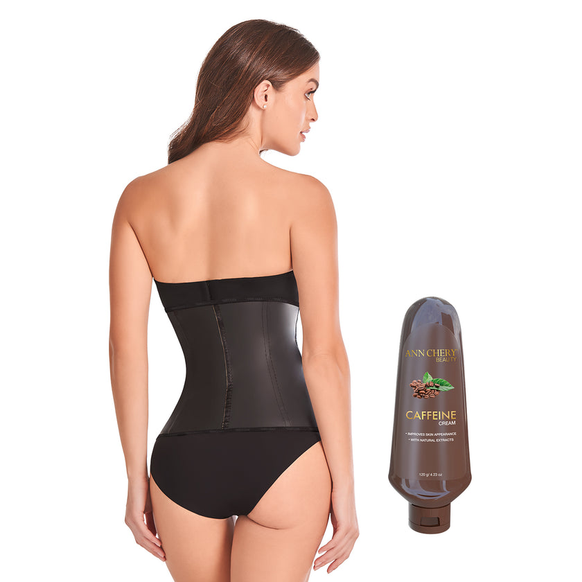 2021 Waist Trainer 3 Hooks Black + Caffeine Cream