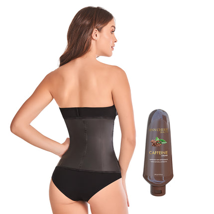 2021 Waist Trainer 3 Hooks Black + Caffeine Cream