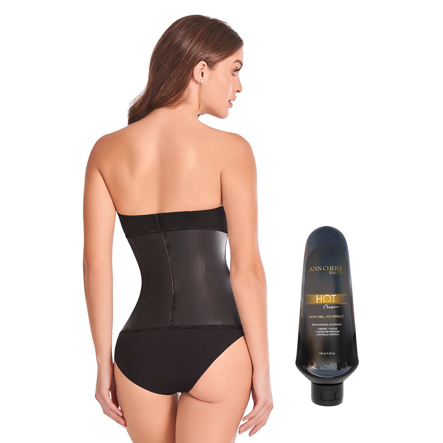 2021 Waist Trainer 3 Hooks Black + Hot Cream